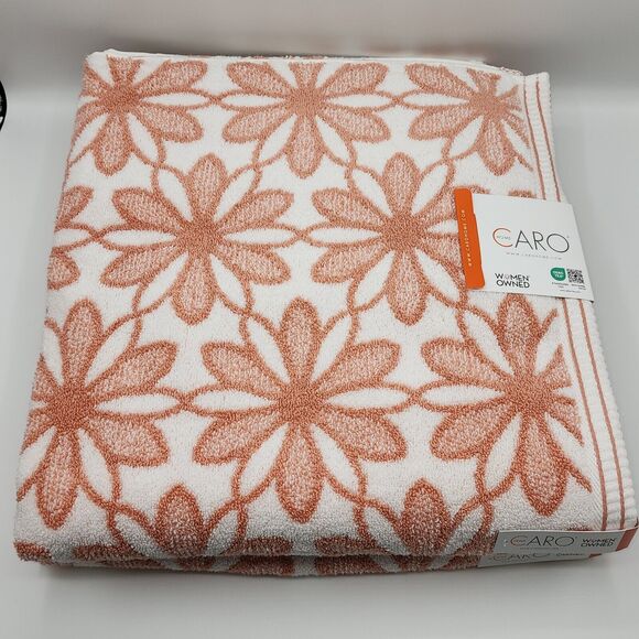 Caro Home 6pc Daisydays Cotton Bath Towel Set 2Bath 2Hand 2Tip Rose And White‎ - Picture 8 of 16